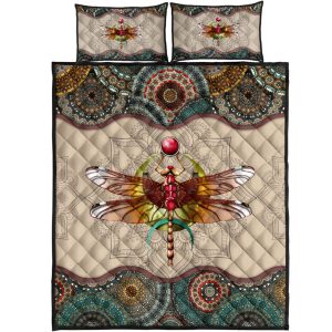 Vintage Dragonfly Colorful All Over Print Bedding Set